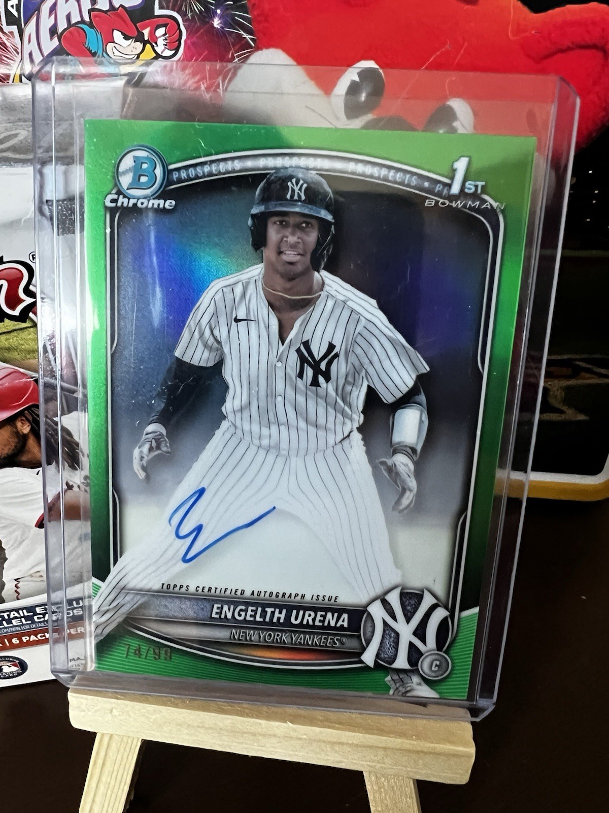 2025 Bowman Chrome Engelth Urena #CPA-EU Green Auto /99 Yankees 1st Bowman