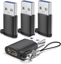 USB to USB C Adapter 4-Pack for iPhone 17 16 15 Pro Max Samsung S26 S25 Ultra
