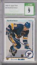 90-91 ROD BRIND'AMOUR RC UPPER DECK ROOKIE CARD #36 BLUES CSG 9 MINT (D). rookie card picture