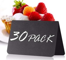 Iricus 30 Pack Chalkboard Table Tents 4X3 Reusable Food Labels For Buffet