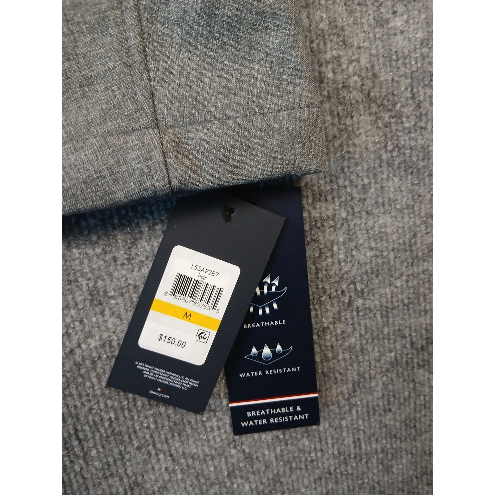 NWT Tommy Hilfiger Mens Grey Softshell Jacket Water Resistant Wind Resistant M image 5