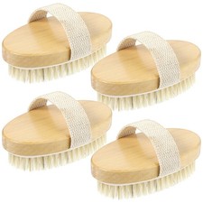 4pcs Dry Brushing Body Brush, Natural Bristle Dry Skin Exfoliating Brush Body...