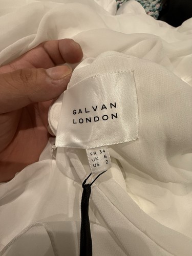 Galvan London Majorelle Plissé-satin Midi Dress - Size UK6 US2 EU34 - Picture 15 of 17