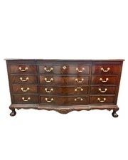 Drexel Heritage 18th Century Burled Mahogany Chest of Drawers