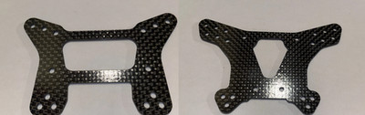 Tamiya 47470 Top Force Evo 2021, 3404105/3404106 Carbon Fiber FR/RR Damper Stays