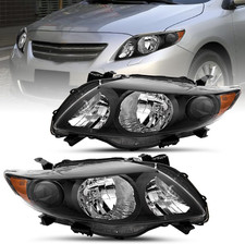 Headlight Assembly Replacement for 2009 2010 Toyota Corolla CE/LE/XLE Models Bla