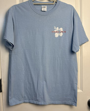 Trader Joe's Unisex Official Employee T-Shirt Light Blue Crewneck Hibiscus Med
