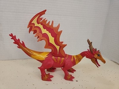 SDE Shantou Dragon Orange Red Yellow Winged PVC Toy Figure 8 