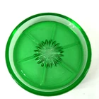 Vintage Federal bright Green Depression Glass Coaster 3 3/8" sunburst daisy