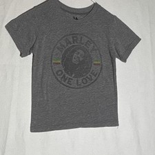 Zion Rootswear Bob Marley One Love Graphic Gray T-Shirt, Size S