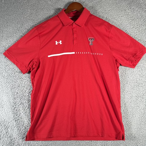 Texas Tech Red Raiders Under Armour Campus Koszulka polo Męska Duża Czerwona - Zdjęcie 1 z 10
