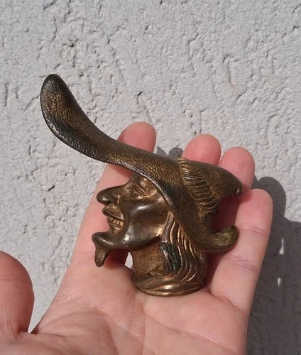 old MENESTREL cane knob in gilded bronze, h=8.8 cm