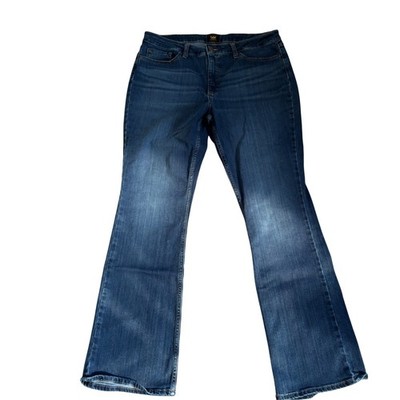 Lee Bootcut Jeans Womens 16L Blue Denim Stretch Mid Rise
