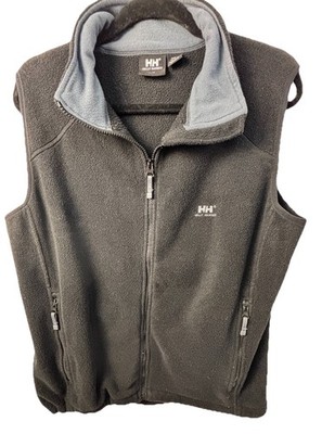 Helly Hansen Vest Mens Large Black Polartec Softshell Sleeveless Jacket Fleece