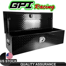 Black 39"x13"x10" Aluminum Truck Bed Tool Box Diamond Plate Trailer ToolBox