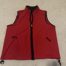 Vintage EBTEK Eddie Bauer Vest Men  s Large Tall Red Fleece Polartec 90s Outdoors
