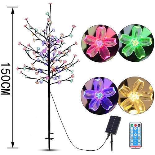 Cherry Blossom Christmastree Outdoor:Lighted Multicolor Artificial Solar Gard... - Picture 8 of 8
