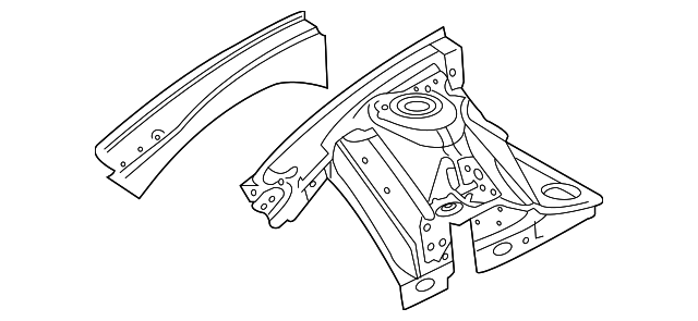 Genuine GM Driver Side Front Wheelhouse Panel Assembly Part 92280998