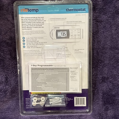 NEW RiteTemp Universal Thermostat 6025 7-Day Digital Programmable - Picture 2 of 2