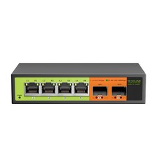 6 Port 2.5Gb Network Switch 4X 2.5G RJ45 2X 10G SFP Unmanaged Metal Fanless