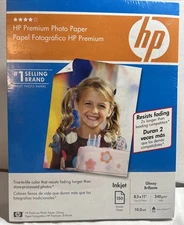 New HP Premium Glossy Photo Paper 150 Sheets 10mil Q6562A 8.5" x 11” Sealed
