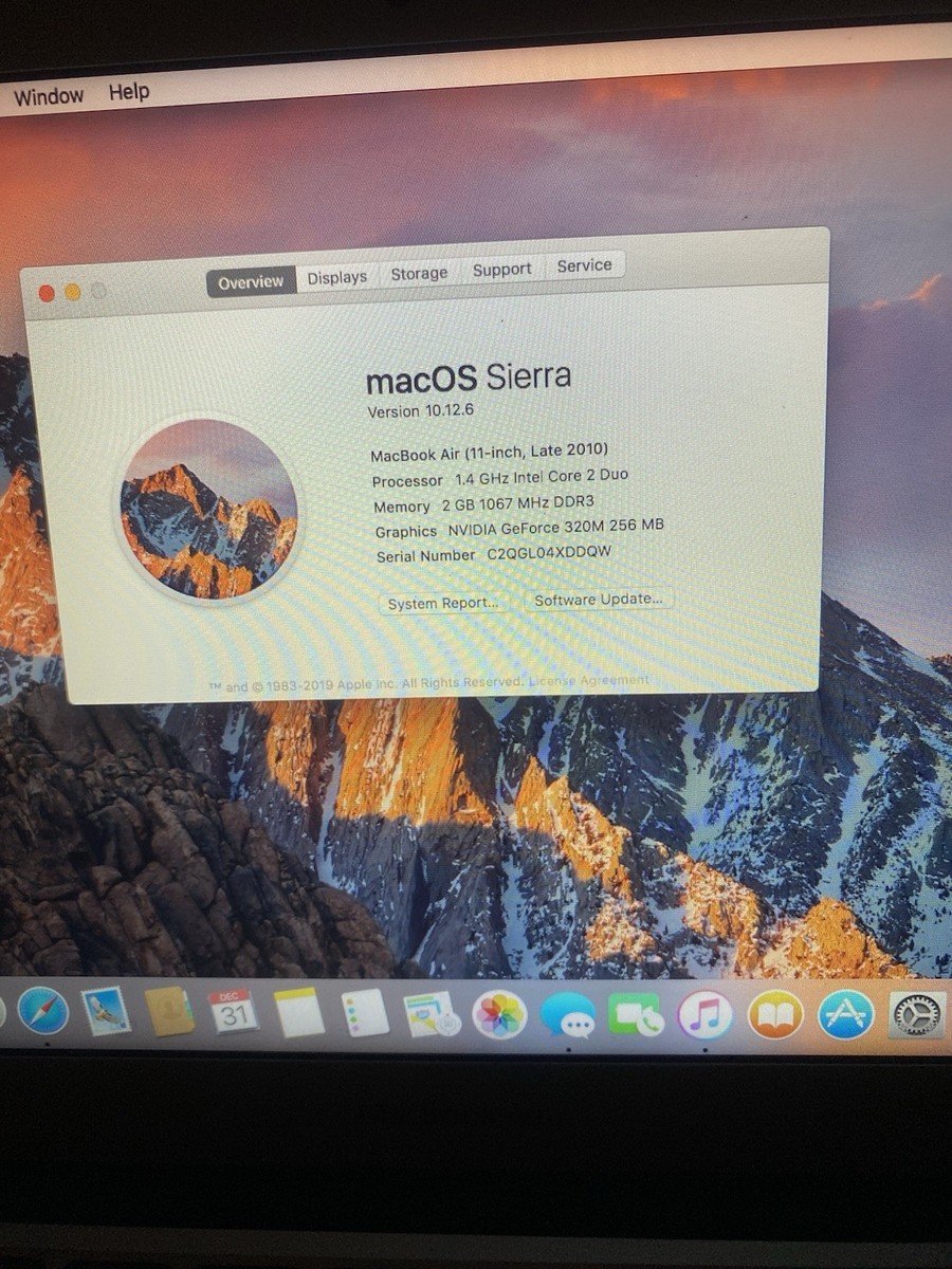 美品　MacBook Air 11インチ　A1370 128GB MacBook Air 11” Late 2010 A1370 Intel Core 2 Duo 1.4GHz 64GB