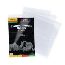 Clear Resealable Comic Book Bags For Golden Comics 8X10.5 Acid Free Storage
