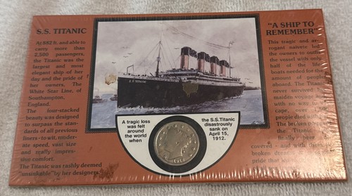 S.S. Titanic Card with 1912 Liberty “V” Nickel