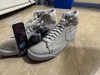 Nike Blazer Stranger Things Gray Mid Top Lace Up Men s Athletic Sneaker