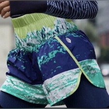 Free People Movement the way home shorts Green Blue Running Hiking Small