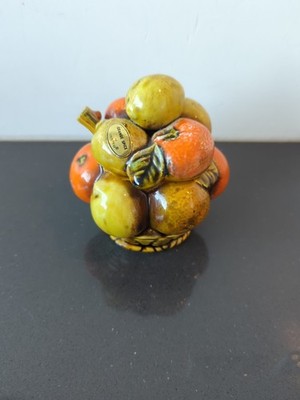 Inarco Vtg Orange Spice Fruit  Sugar Bowl ~ EUC Mid Century Modern Majolica M64