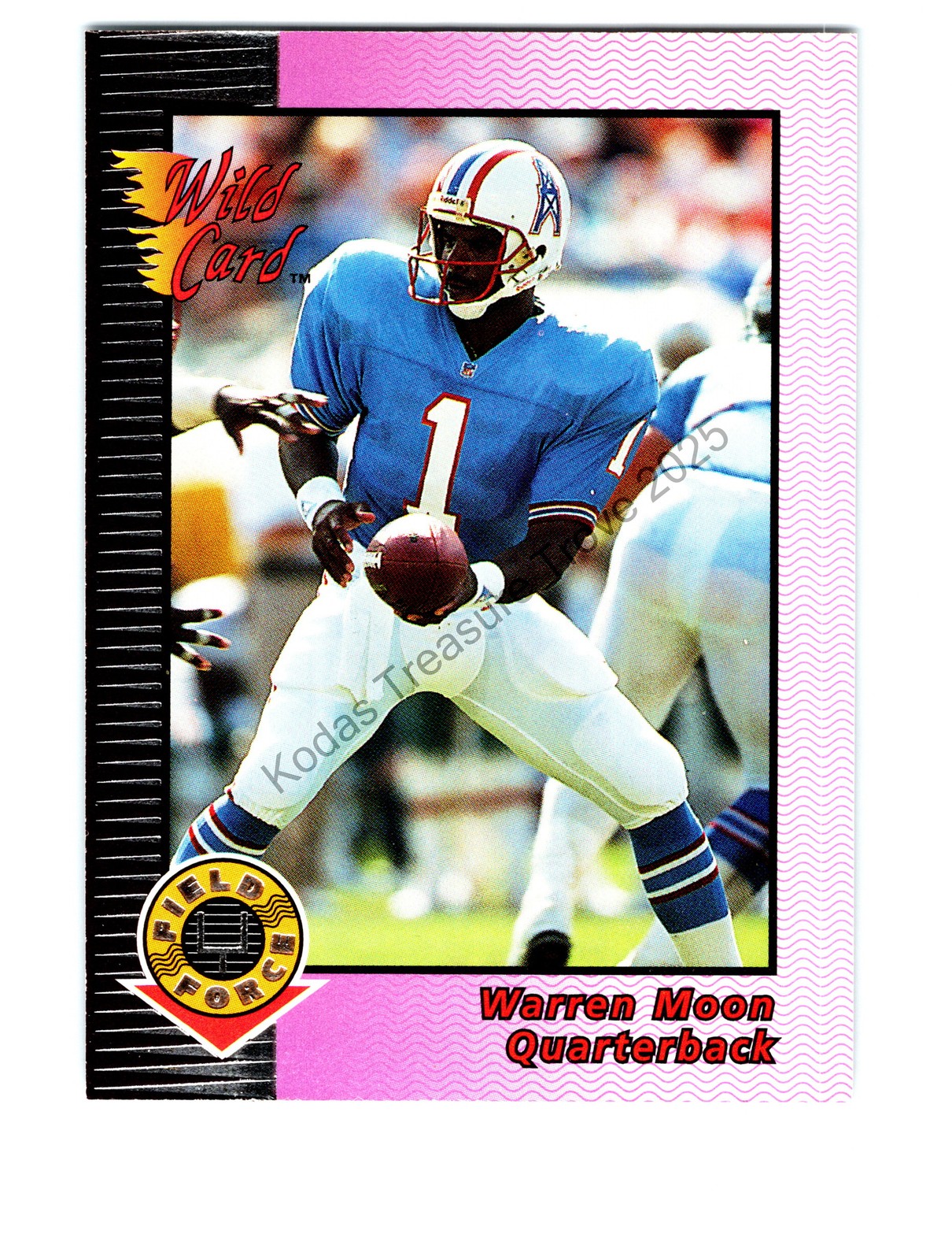 Warren Moon #15 Houston Oilers 1992 Wild Card Field Force Silver Excellent