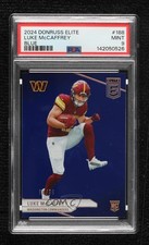 2024 Panini Donruss Elite Rookies Blue 68/99 Luke McCaffrey #188 PSA 9 MINT 0x3f