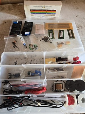Electronics Kit Various Chips Assorted Resisters Etc