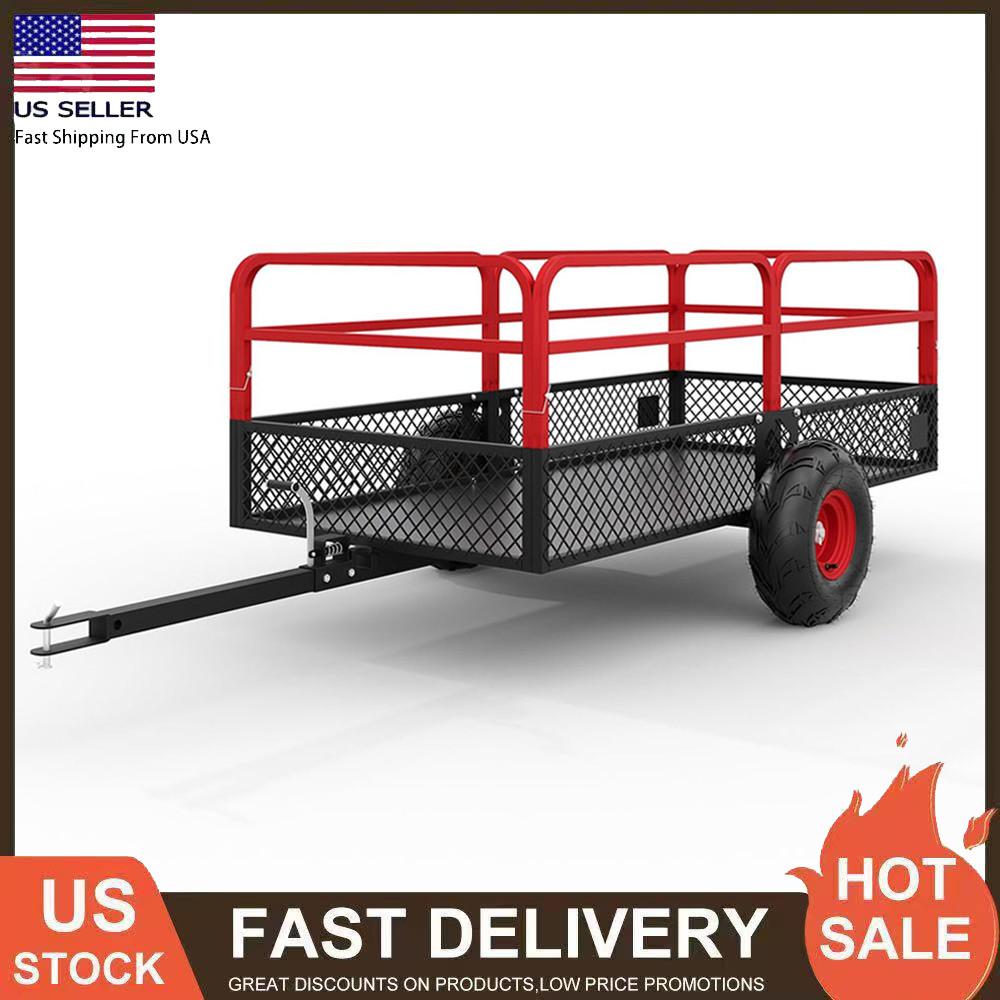1600Lbs Dump Trailer Cart Tow Behind Dump Cart, 22 Cu.Ft Dump Cart Garden Yard