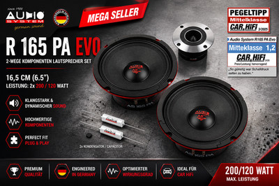 Audio System R 165 PA EVO 2-Wege Komponenten Lautsprecher Set 16,5 cm (6.5'')