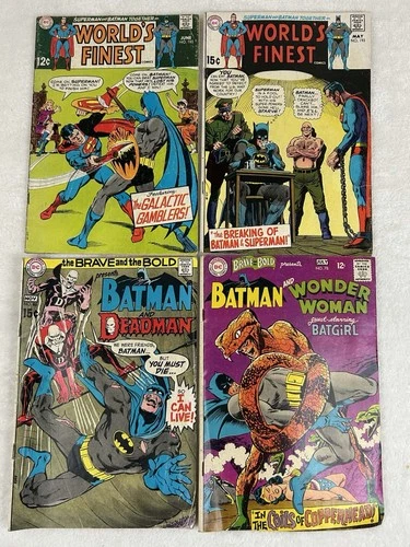 New ListingVintage Lot Of 4 DC Comics, Worlds Finest, Batman And Deadman, Wonderwom 1968-70