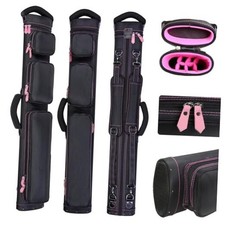 2x4 Nylon Pool Cue Case  Holds 2 Butts  4 Shafts,Waterproof  Pink Line