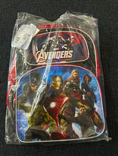 Marvel Avengers Age of Ultron Boys Large Backpack Blue/Red Polyester Zip 16