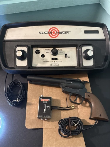 Coleco Telstar Ranger Video Game Console Model 6046, game & TV adaptor -Untested