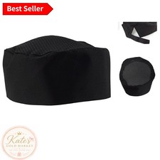 Stylish Black Chef Hat with Mesh Top - Adjustable Fit for Culinary Excellence