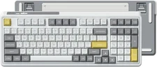 Grey CMK98 Wireless Mechanical Keyboard with Number Pad Tri-Mode, Gaming RGB