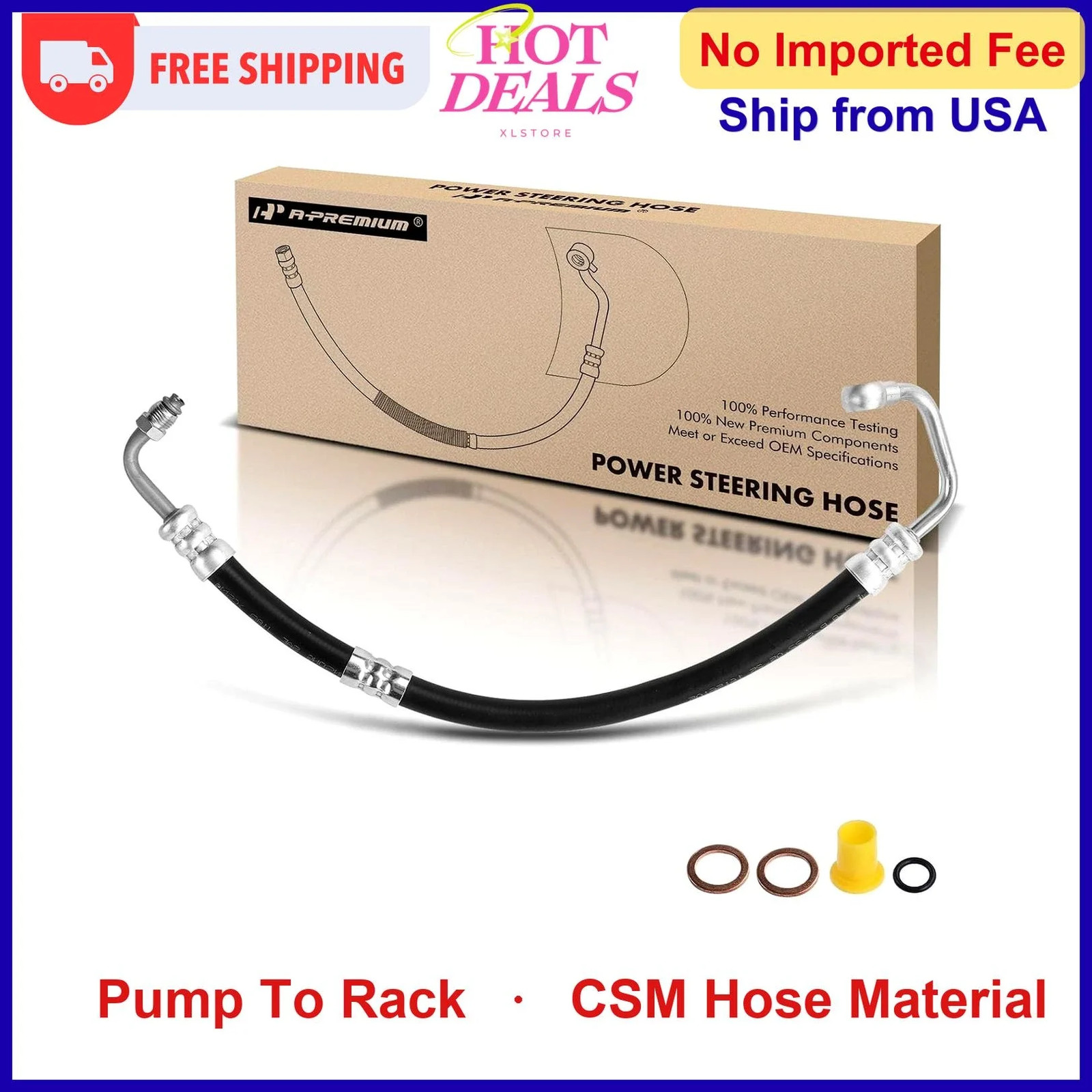 Power Steering Pressure Hose Line Assembly W210 W211 W163 Pump to Rack Position