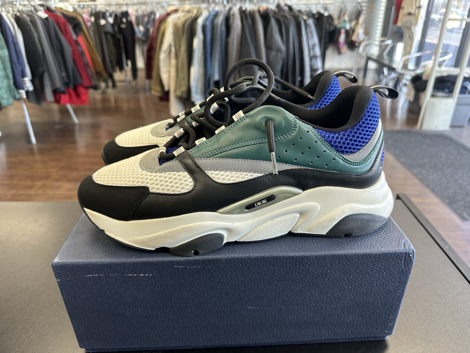 Pre-Owned Dior B22 Sneakers Blue Green Pink Size 47 US 14