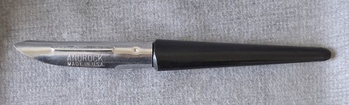 Vintage Androck USA Potato Peeler Apple Corer Stainless Steel Black Handle