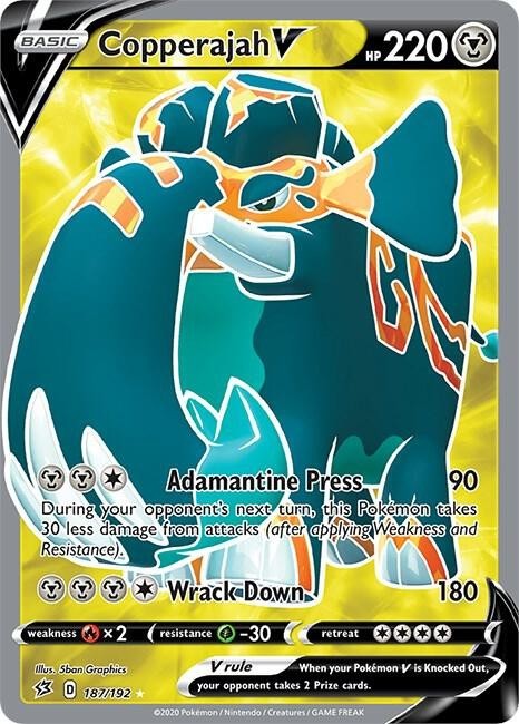 Pokemon Rebel Clash Full Art Copperajah V 187/192 - Near Mint (NM)