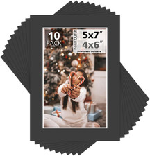 10 Pack 5x7 Picture Mats Acid Free White Core Bevel Cut for 4x6 Photos