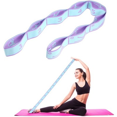 High-performance yoga strap with loops facilitates stretching exercises, exer...