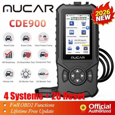 MUCAR CDE900 OBD2 Scanner Code Reader Diagnostic Tool ABS SRS 4 Systems 28 Reset