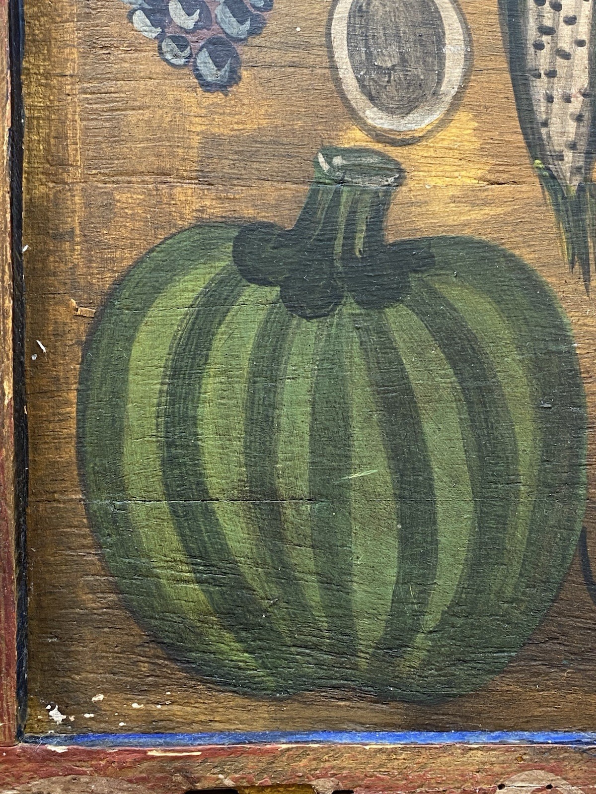 Attributed To Ramos Filemon VTG Mexican Folk Pottery Fruit Still Life Painting